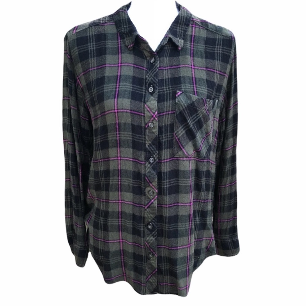 Arizona Plaid Boyfriend Shirt Size XL